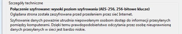 Strona chroniona 
certyfikatem RapidSSL